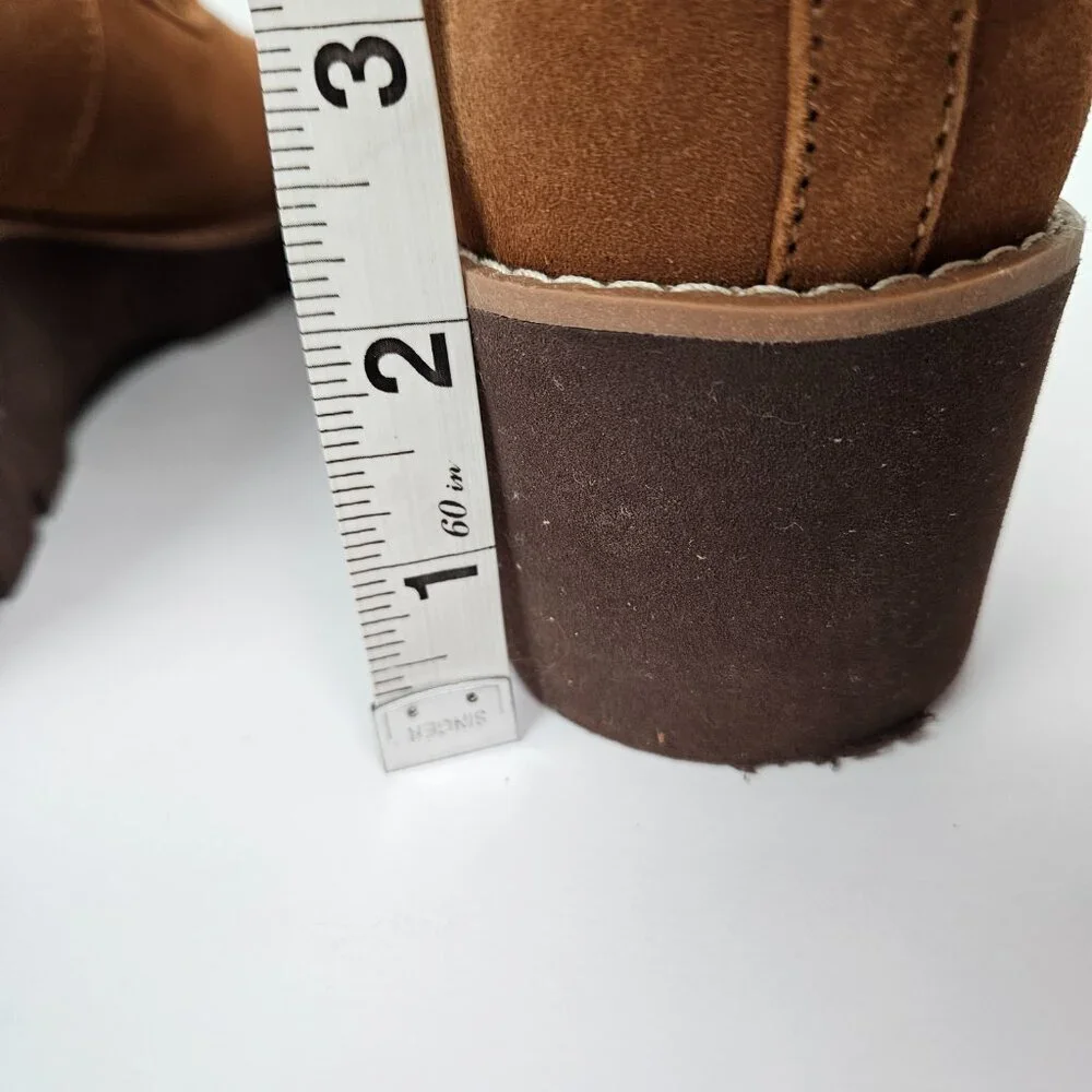 Vionic Brown Suede Willa Wedge Shoes‎ Arch Support Neutral Comfortable Lug Sole